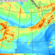 Imagen de vapor de agua tomado por GOES 11 de la costa oriental del océano Pacífico mostrando un río atmosférico de grandes proporciones moviéndose hacia la costa de California, diciembre de 2010. WC